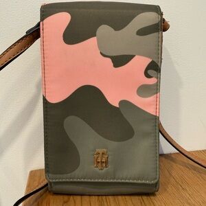 Tommy Hilfiger Pink and Green Camouflage Crossbody Purse